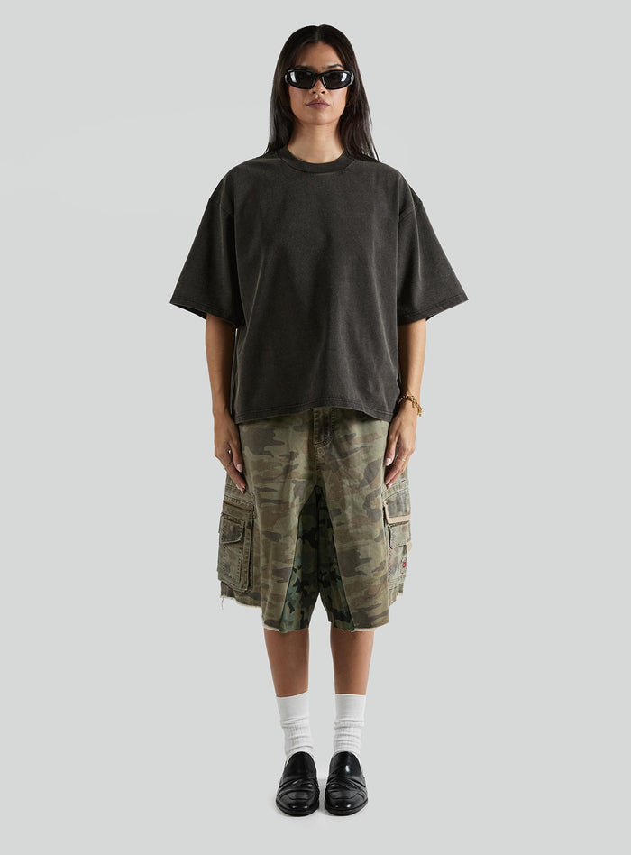Cropped Heavyweight Tee | Vintage Black