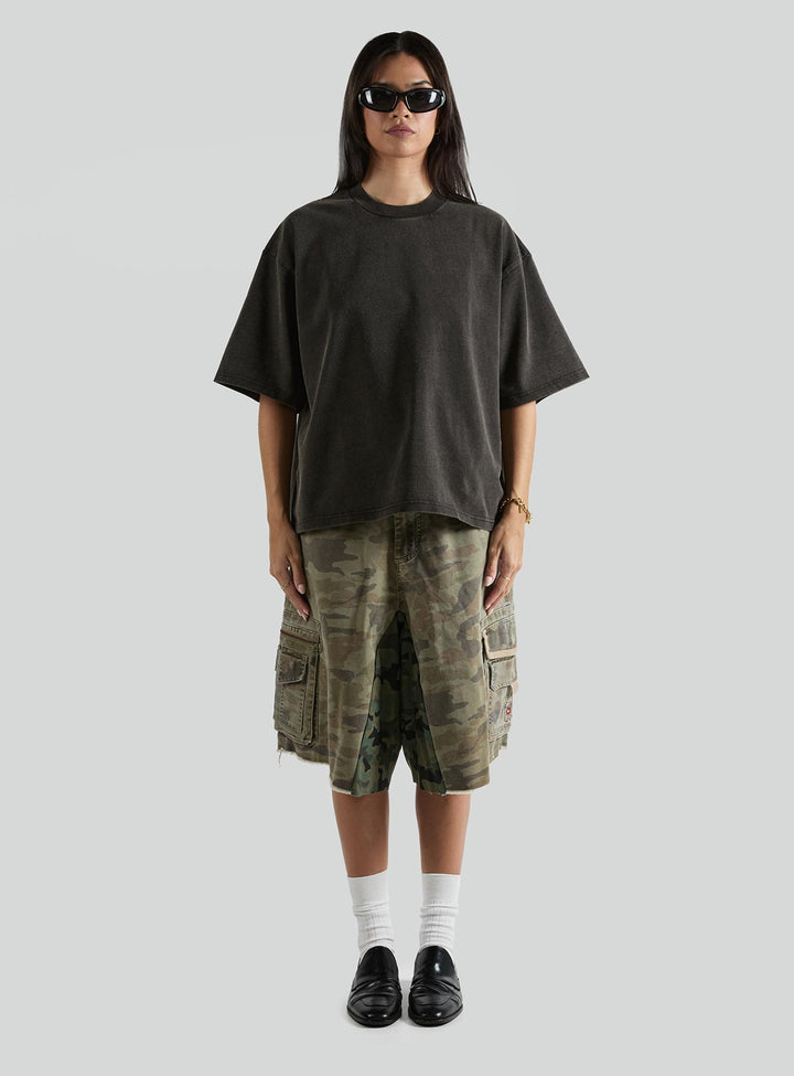 Cropped Heavyweight Tee | Vintage Black