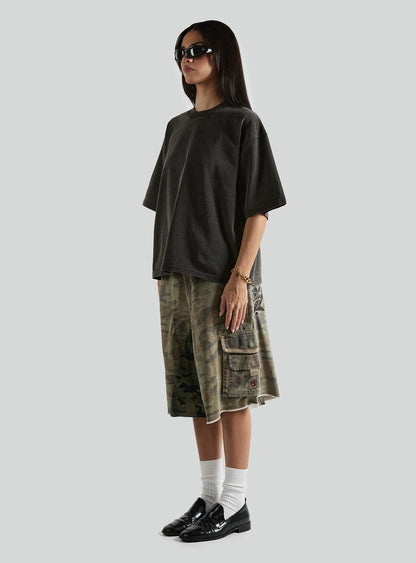 Cropped Heavyweight Tee | Vintage Black