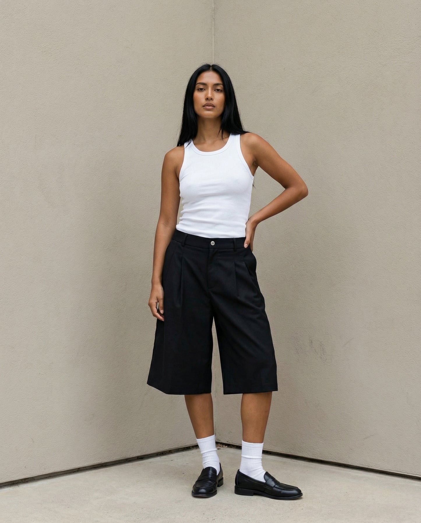 Pleated Shorts + Form Tank
