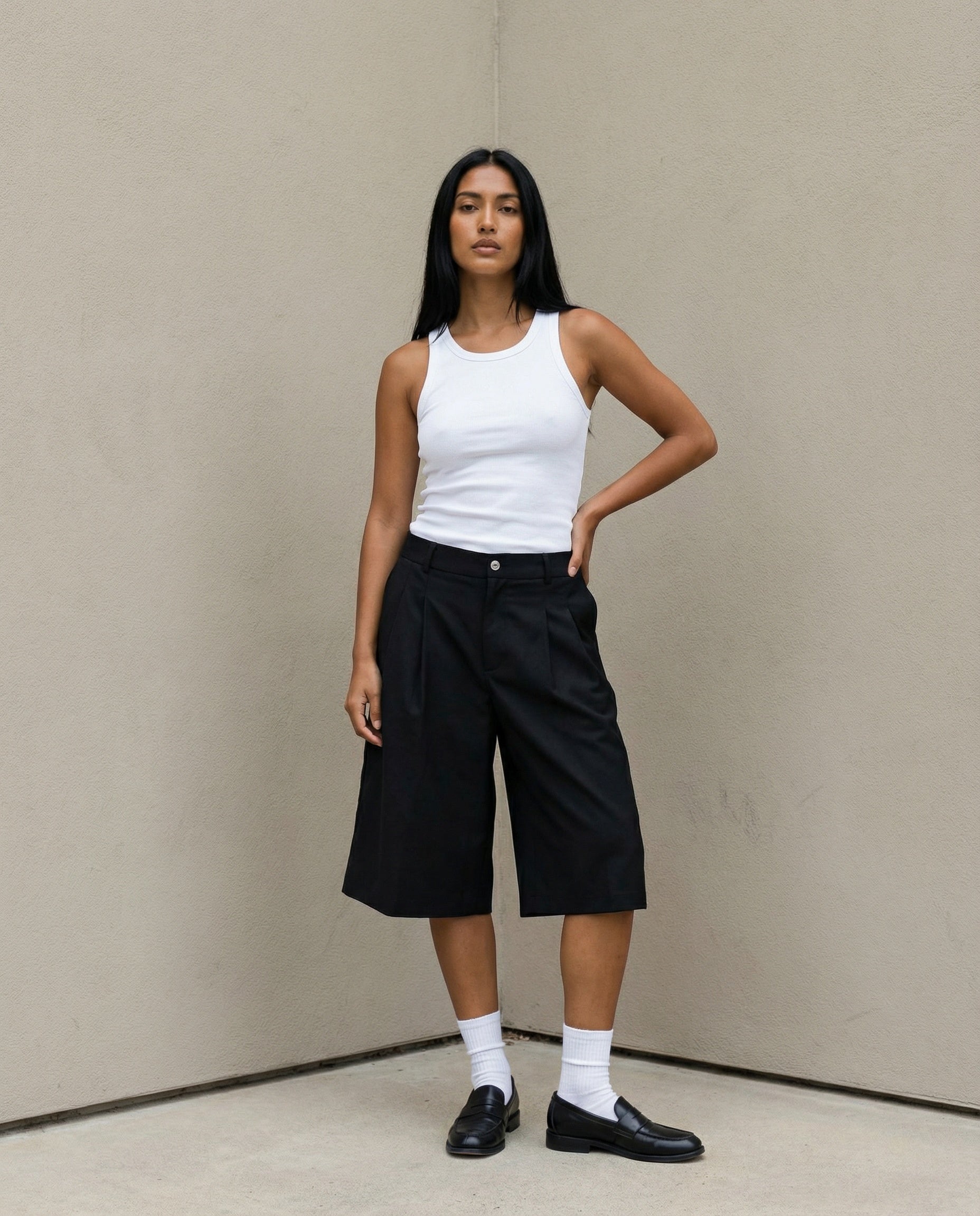 Pleated Shorts + Form Tank