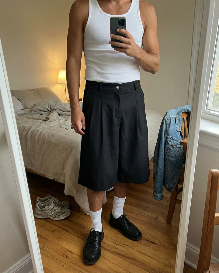 Pleated Shorts + Form Tank
